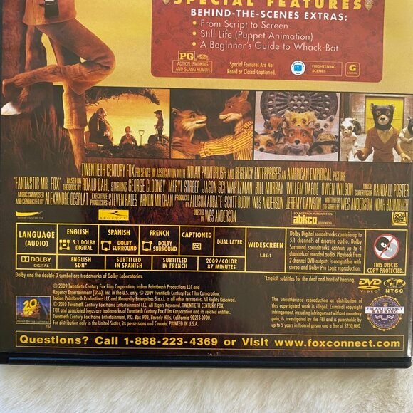 FANTASTIC MR. FOX (2009) DVD with Bill Murray & Meryl Streep Widescreen - Picture 4 of 5